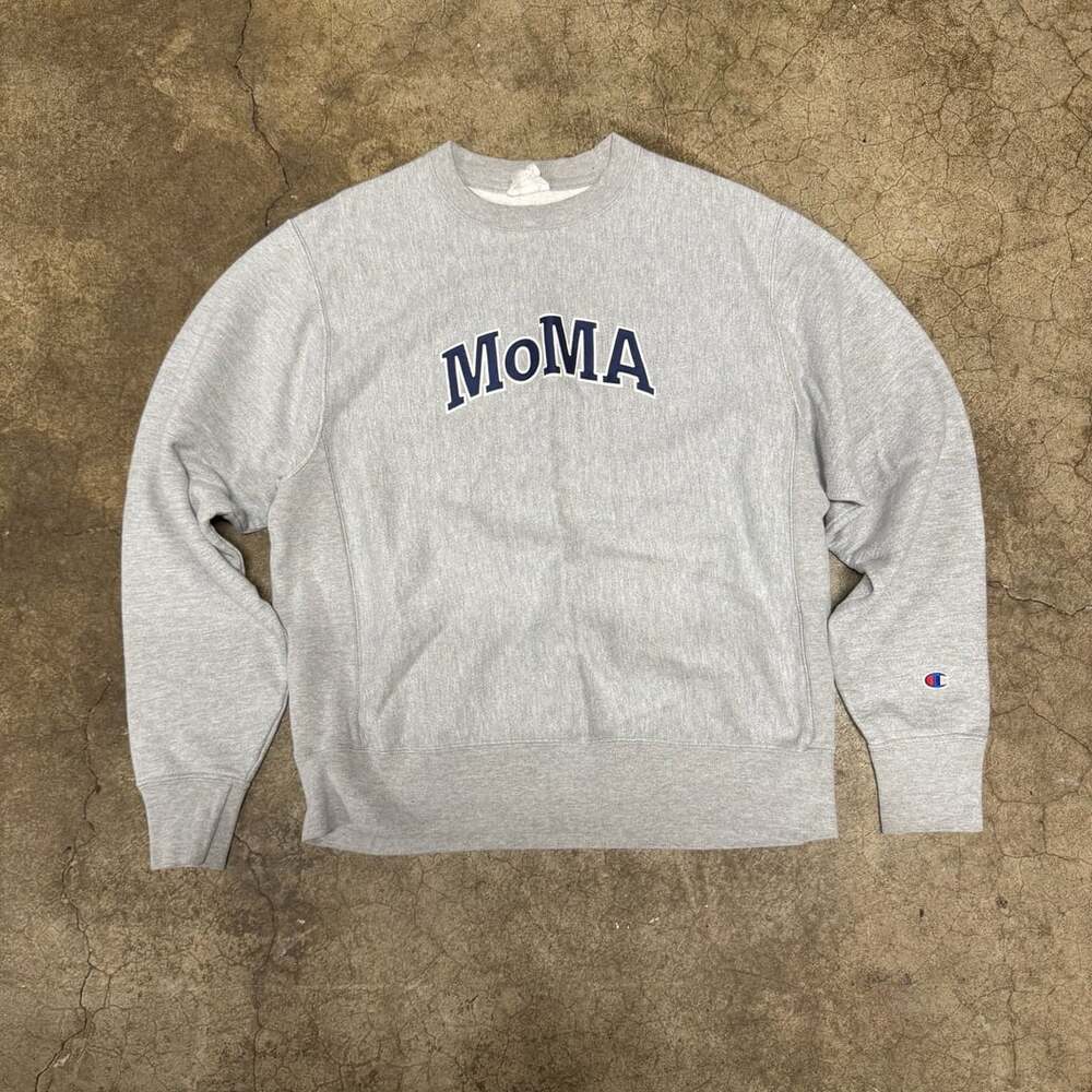 Champion x MoMA Reverse Weave Crewneck Sweatshirt Gray Medium